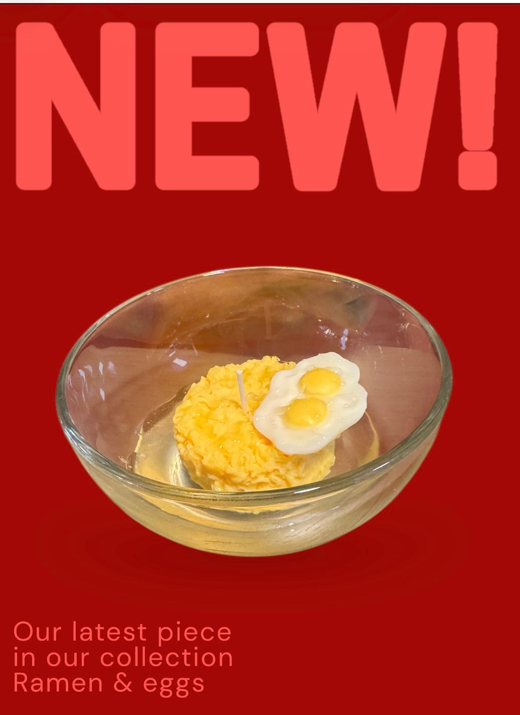 Ramen 🍜 noodles and 🍳 eggs candles